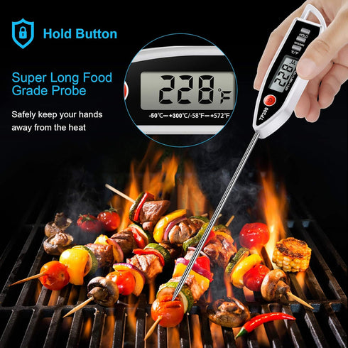 Meat Food Thermometer, Digital Candy Cooking Thermometer, Kitchen Cooking Thermometer Instant Read for BBQ Grill, Oil, Milk, Bath Water, Deep Fry,...