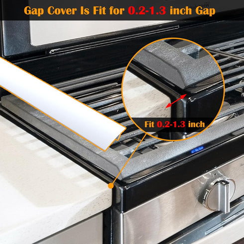 Silicone Stove Counter Gap Cover by Kindga, 21" Easy Clean Gap Filler Sealing Spills Between Kitchen Counter, Appliances,Stovetop, Oven, Washing M...