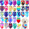 30 Pcs Tie Dye Dog Bandanas Bulk for Dogs Spring Dog Bandana Rainbow Spiral Cat Dog Scarf Colorful Washable Triangle Pet Kerchief Cute Dog Bib for...