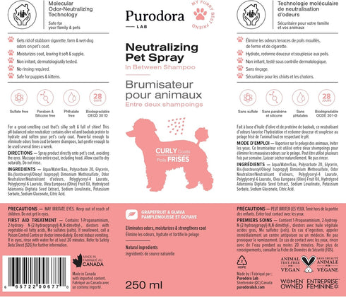 Deodorizing Between-Bath Dog Odor Neutralizer (Curly Coats, 8 Oz)...