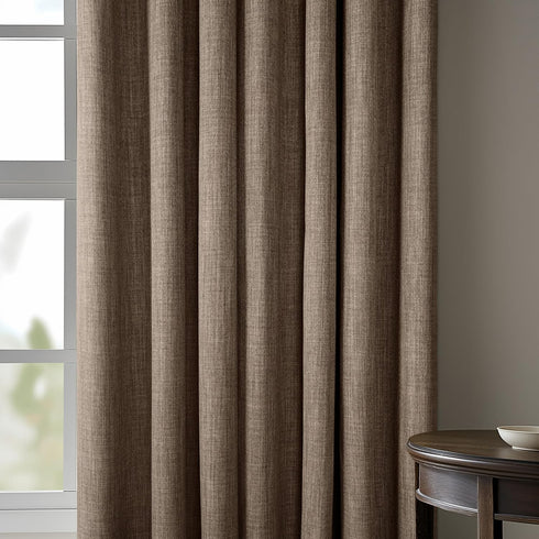 HPD Half Price Drapes - Faux Linen Curtains for Living Room (1 Panel) - 50W X 84L - Textured Room Darkening Curtains for Bedroom 84 Inches Long - ...