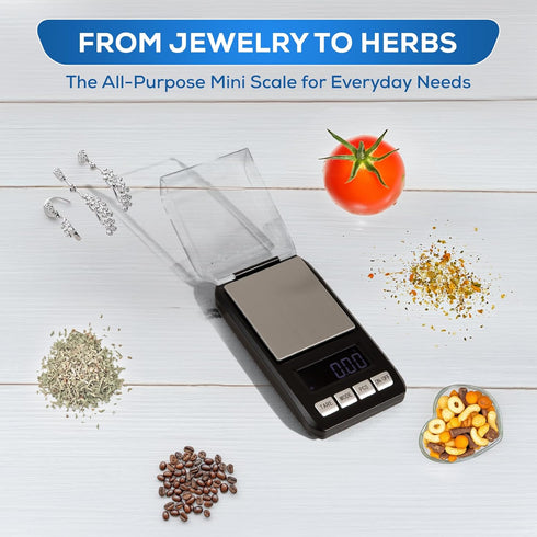 Mini Digital Scale 0.01X200g Accuracy Scale Food Scale Kitchen Scale for Coffee Medicine Weighing Scale Black Color, small...
