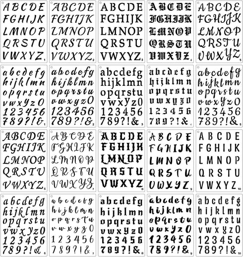 20 Pack Letter Stencils 6 x 8 Inch Alphabet Stencils Letters and Numbers Stencil Lettering Stencils Bullet Journaling Stencils...