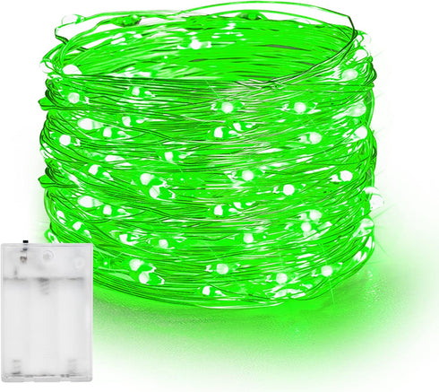 Dazzle Bright Fairy Lights Battery Operated, 20 FT 60 LED Silver Wire St. Patrick's Day Waterproof Battery Operated String Lights, Christmas Decor...