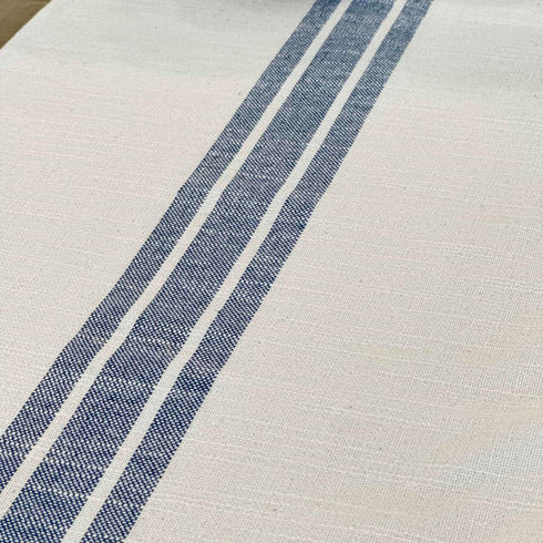 Piper Classics Market Place Blue Grain Sack Stripe 36" Table Runner...