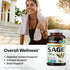 BIO KRAUTER Sage Supplement Capsules 1000 mg - 250 Vegan Caps - Supplement with Salvia Officinalis - Immune & Digestive Support - Rich in Antioxid...