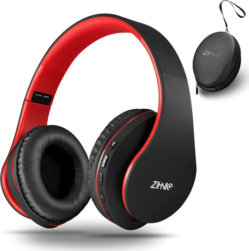 ZIHNIC Bluetooth Headphones Over-Ear, Foldable Wireless and Wired Stereo Headset Micro SD/TF, FM for Cell Phone,PC,Soft Earmuffs &Light Weight for...