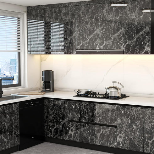 DUUEIHHUER Marble Contact Paper Peel and Stick Self-Adhesive Wallpaper Removable Wallpaper Shelves Drawer Lining Furniture Renovation Home Decorat...