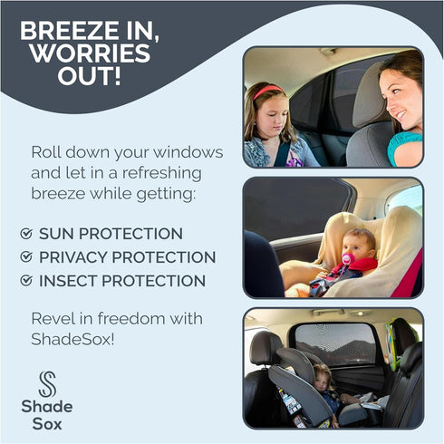Universal Car Side Window Baby Sun Shade (2pc) | Protects Baby and Kids from the Sun| Fits All (99%) Cars Most SUV's | Travel ebook included!...