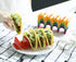 Taco Holder Stand Set of 6, Colorful Taco Holder Plate, Wave Shape Taco Tray, Taco Shell Holder Stand for Party, Hold 4 Tacos Each, Very Hard and ...