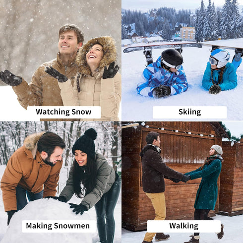 2 Pairs Winter Magic Gloves Stretchy Warm Black Knit Gloves for Men or Women (One Size Fits All)...