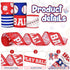 5Rolls Baseball Wired Edge Ribbon 2.5 Inch Red Blue White Sports Ball Pattern Fabric Ribbon for Wreath Bow Making for Sport Themed Birthday Party ...