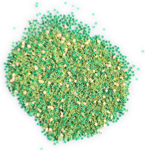Art Craft Glitter, 3mm Star Sequins Confetti for Nail Art,Slime Supplies, Resin Craft, Home Decoration DIY Cards - 0.35oz (Golden Green)...