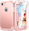 IDweel for iPhone 8 Case with Tempered Glass Screen Protector, for iPhone 7 Case, 3 in 1 Shockproof Slim Hybrid Heavy Duty Hard PC Cover Soft Sili...