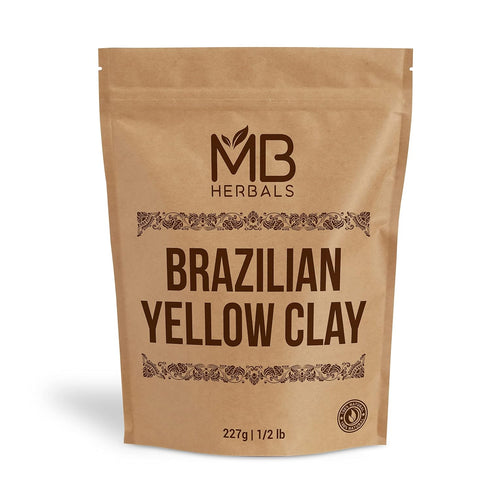 MB Herbals Brazilian Yellow Clay 8 oz (227 Gram / 0.5 LB) | for Face Packs & Soap Making...
