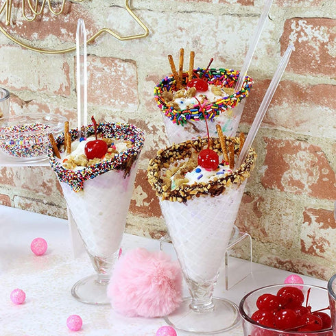 Cornucopia Brands Plastic Ice Cream Spoons Long-Handled (100-Pack); Bulk Clear Disposable Soda and Sundae Spoons w/Long Handles...