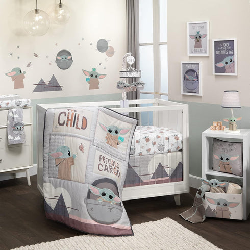 Lambs & Ivy Star Wars Mandalorian The Child/Baby Yoda/Grogu Fitted Crib Sheet...
