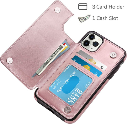 HianDier Wallet Case for iPhone 11 Pro Max Case Slim Protective Case with Credit Card Slot Holder Flip Folio Soft PU Leather Magnetic Closure Cove...
