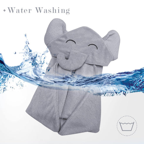 YOYOO Premium Baby Bath Towel – Viscose Derived from Bamboo, Baby Hooded Towels - Newborn Essential Cute Grey Little Elephant -Perfect Baby Regist...