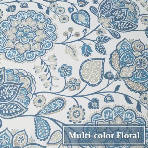 Kitchen Curtains 24 Inch Floral Tier Curtains Farmhouse Cafe Curtains Multicolor Floral Printed Small Window Curtains for Laundry Room Bathroom, R...