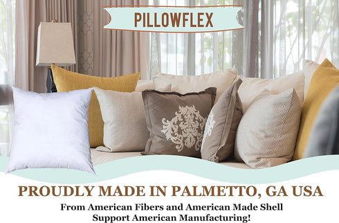 Pillowflex Premium Polyester Throw Pillow Insert - 15x15 - Ultra Soft Small Square Throw Pillow, Couch Sham, Lumbar, Back, Sofa - Machine Washable...