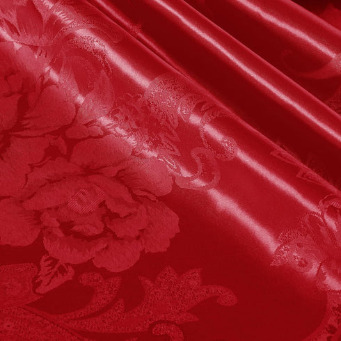Satin Jacquard Fabric, 49" Wide Peony Pattern Shiny Silky Brocade Fabric for Dress, Shirts, tablecloth, table Runner, Wedding Decor, DIY Crafts, 3...