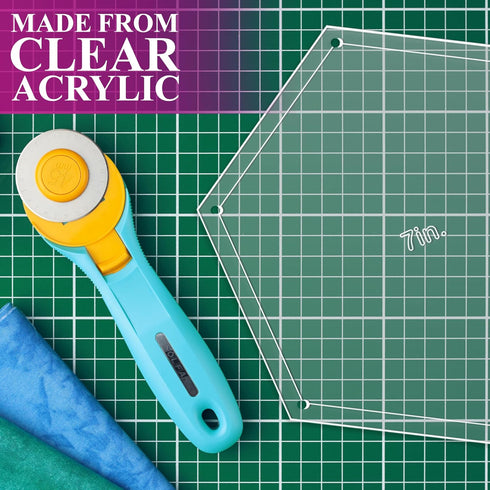 Hexagon Quilting Template Set - 7" with 1/4" Seam Allowance - Durable Acrylic Templates for Quilting, Patchwork, Crafting, & Sewing Projects - Cle...