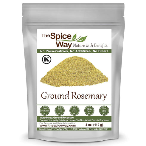 The Spice Way Ground Rosemary - rosemary powder ground pure from rosemary leaves - 4 oz resealable bag...