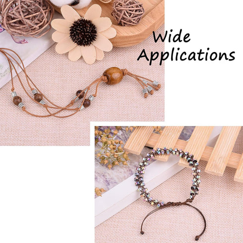 200 Yards 1.5mm Waxed Polyester Cord Thread Black Korean Braided Beading Cord Bracelet Necklace Wire Thread with Spool for Jewelry Craft Making Ma...