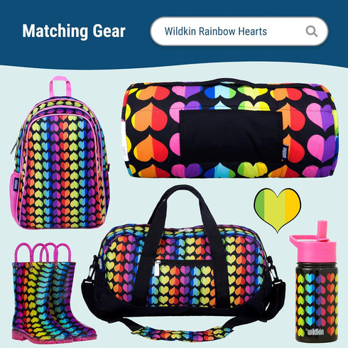 Wildkin Kids Insulated Lunch Bag – Reusable, Ideal for Hot/Cold Snacks, School & Travel - Rainbow Hearts...