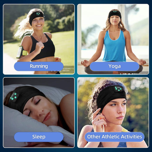Sleep Headphones Bluetooth Headband,Sleeping Headphones Sports Headband Headphones, Long Time Play Sleeping Headsets with Built in Speakers Perfec...