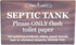 Septic Tank Adhesive Sign - Stylish Walnut Effect, Plaque for Toilet, Bathroom, W.C, Septic Tank...