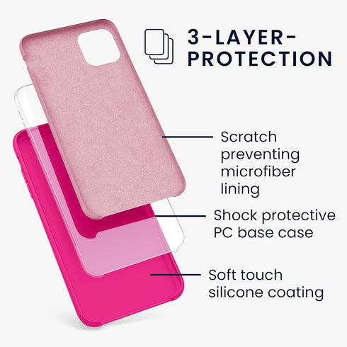 kwmobile Case Compatible with Apple iPhone 11 Case - TPU Silicone Phone Cover with Soft Finish - Neon Pink...