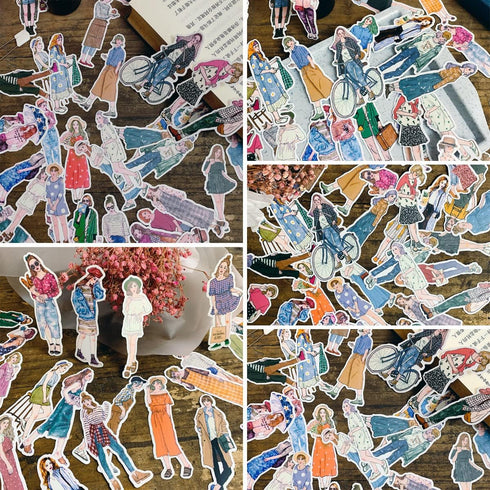 ANKOMINA 100 PCS Fashion Lovely Girls Stickers Waterproof Handbook DIY Craft Photo Album Scrapbook Journal Planner Motorcycle Car Laptop Luggage W...