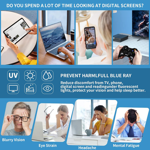 GLINDAR Blue Light Blocking Glasses for Women Men Oversized Square Computer Glasses Reduce Eye Strain Clear...