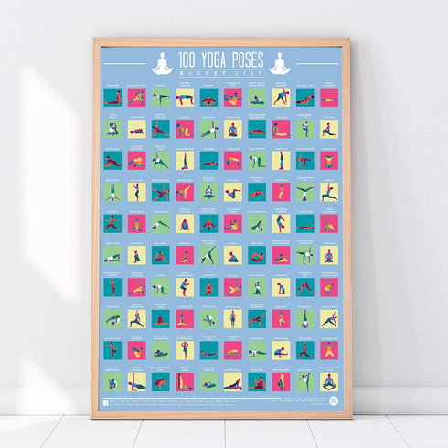 100 Yoga Poses Bucket List Scratch Poster...