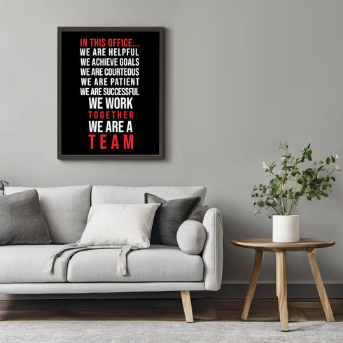 Posterizer 1 pcs-in this office we are a team-Workplace & Office Art-Motivational & Inspirational Art-Gift for Boss, Manager-decor for office wall...