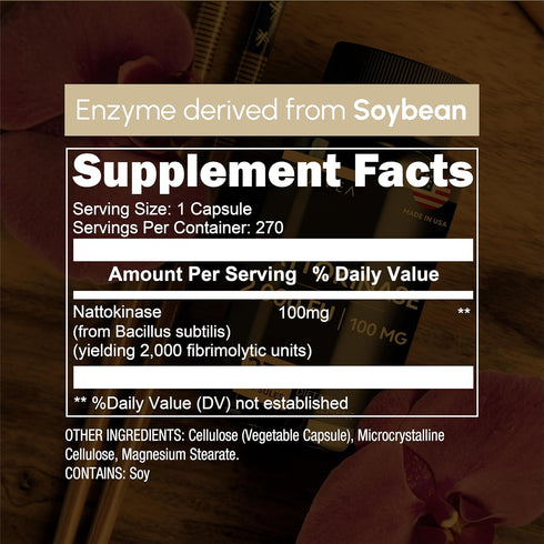 Nattokinase Superfood Supplement - Recommended 2000 FU Dose - 270 Vegan Capsules - 9 Months Treatment...