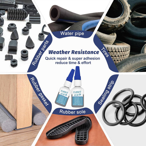 50g Rubber Glue, Glue for Rubber, Rubber Adhesive for Instant Bonding and Repairing Between Rubber and Rubber, Rubber and Other Materials, for Rub...