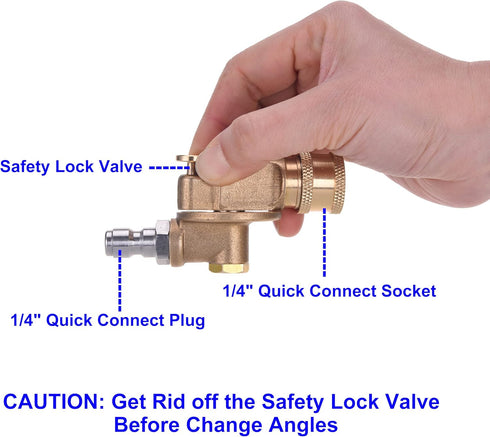 PWACCS Pressure Washer Pivoting Coupler Kit, 240 Degree Rotation, Pressure Washer Accessories Kit Including Gutter Cleaner Attachment and 7 Spray ...