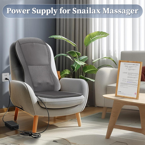12V 4A Power Supply for Snailax for Nekteck for Comfier for Shiatsu Neck and Back Massager Adapter, 2.3M Power Cable, CF-2206N,CF-2309A,CF-2307A,C...
