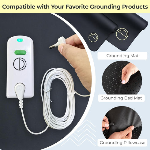 Grounding Continuity Tester for Earthing Products - Easy to Use Grounding Mat Tester with Green Light & Grounding Cord - Continuity Tester to Test...