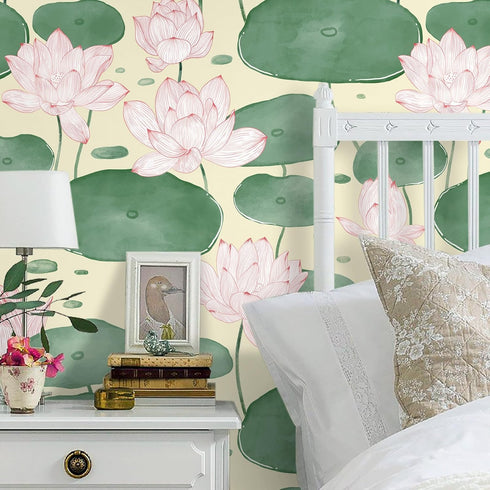 Yasinet Peel and Stick Wallpaper Floral Wallpaper Modern Removable Floral Contact Paper Self Adhesive Flowers Green Leaf Wallpaper Decorative for ...