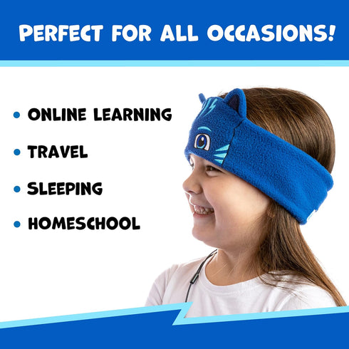 CozyPhones PJ Masks Catboy Kids Headphones Over The Ear Headband Headphones - Volume Limited with Thin Speakers & Soft Fleece Headband......