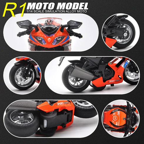 Toy Motorcycles, Diecast Motorcycle Toy with Music Lighting,Toy Motorcycle for Kids 3-5,Toy Motorcycles for Boys (Orange)...