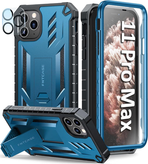 FNTCASE for iPhone 11 Pro-Max Case: Rugged Shockproof Protective Cases with Kickstand - Heavy Duty Dual Layer Military Grade Drop Proof Protection...