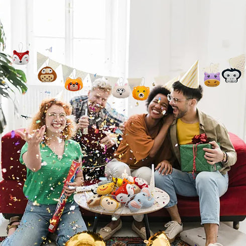 40 PCS Mini Jungle Animal Plush Toys Set Cute Small Animal Stuffed Keychain for Party Favors Keychain Ornament for Goody Bag Easter Egg Stuffers C...