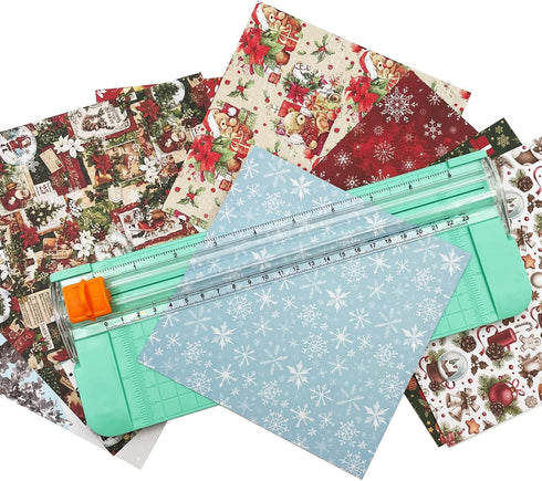 Paper Cutter, A4 Paper Trimmer with Security Safeguard & Side Ruler Portable Straight Edge Cutter for Scrapbooking Craft Paper, Photos, Label, Car...