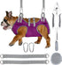 Dog Grooming Hammock - Pet Grooming Hammock with Nail Clippers for Dogs, Nail File, and Dog Bath Brush - Dog Hammock for Grooming with Strong Cent...