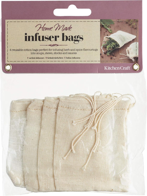 KitchenCraft Home Made Spice Cooking, Pack of 4 Reusable Bouquet Garni Infuser Bags...